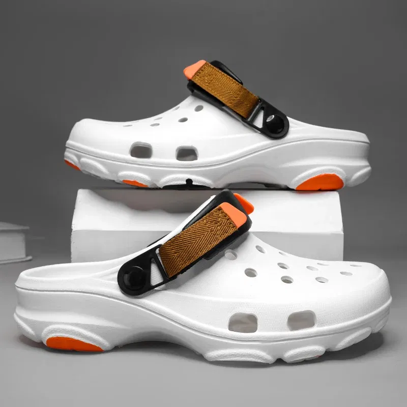 Color: NUDE, Shoe Size: 40 - Summer Men's and Women's Leisure Breathable Garden Shoes, Couples Outdoor Beach Baotou Cool Drag Hole Shoes