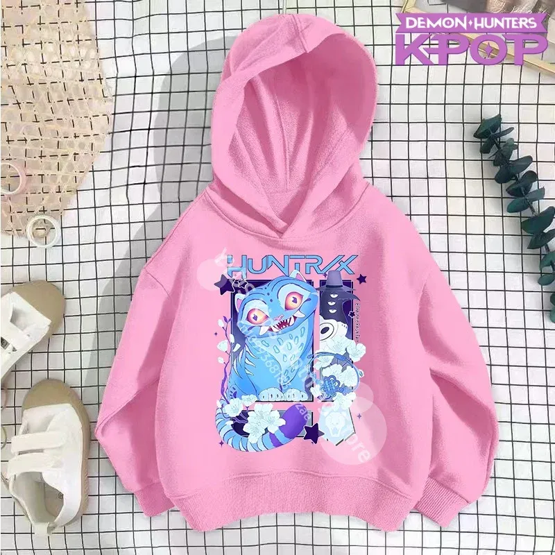 Color: Silver, Kid Size: 140 - 2025 KPop Demon Hunters Hoodie Fashion Rumi Sweatshirt Pullover Cute Long Sleeve Autumn Boys Girls Cartoon Y2K Hoody Sportswear