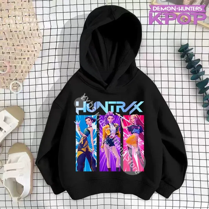Color: Silver, Kid Size: 140 - 2025 KPop Demon Hunters Hoodie Fashion Rumi Sweatshirt Pullover Cute Long Sleeve Autumn Boys Girls Cartoon Y2K Hoody Sportswear
