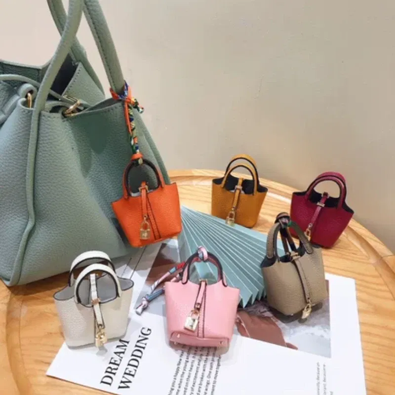 Color: Yellow - Mini Bag Pendant Keychain Hanging Accessory Zero Wallet Creative Portable Bracelet Bluetooth Earphone Bag Multifunctional