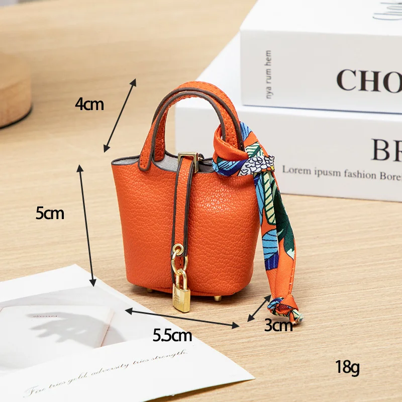 Color: Yellow - Mini Bag Pendant Keychain Hanging Accessory Zero Wallet Creative Portable Bracelet Bluetooth Earphone Bag Multifunctional