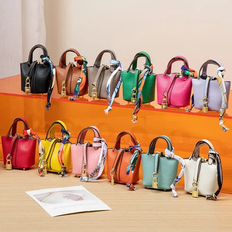 Color: Yellow - Mini Bag Pendant Keychain Hanging Accessory Zero Wallet Creative Portable Bracelet Bluetooth Earphone Bag Multifunctional
