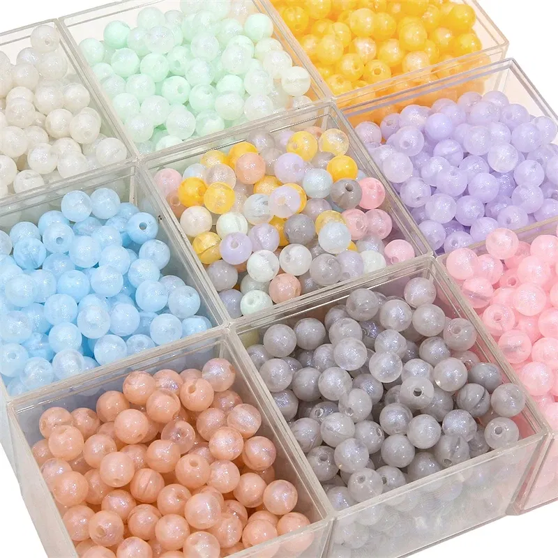 Color: black, Ships From: CN - 20/50pcs 8/12mm Acrylic Round Pearl Luster Beads for Earring Necklace Keychain DIY Jewelry Making