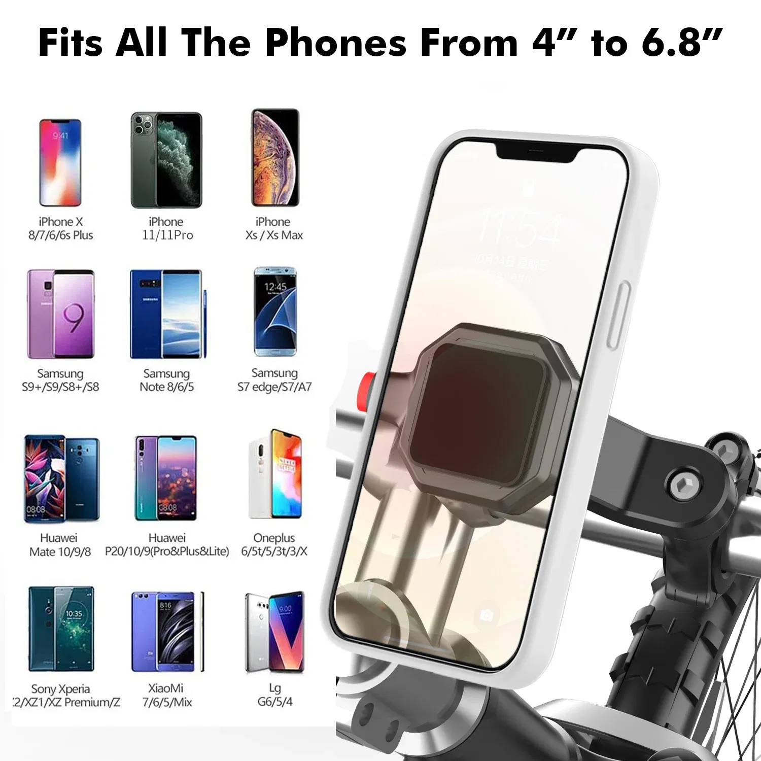 iBudim Quick Lock Bicycle Phone Holder Mobile Phone Stand for Motorcycle MTB Scooter Bike Handlebar Stand Mount Cycling Bracket