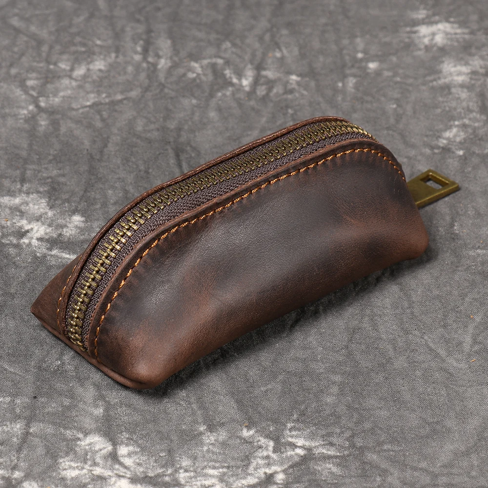 Color: black, Ships From: CHINA - LUOKIR New Men's Genuine Leather Coin Purse, Women's Crazy Horse Leather Key Pouch, Multifunctional Cowhide Clutch Storage Bag.