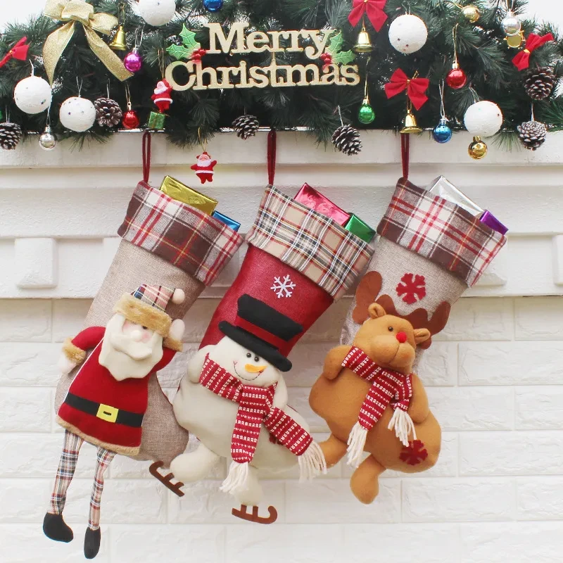 3pc Sock Gift Bag Christmas Ornament