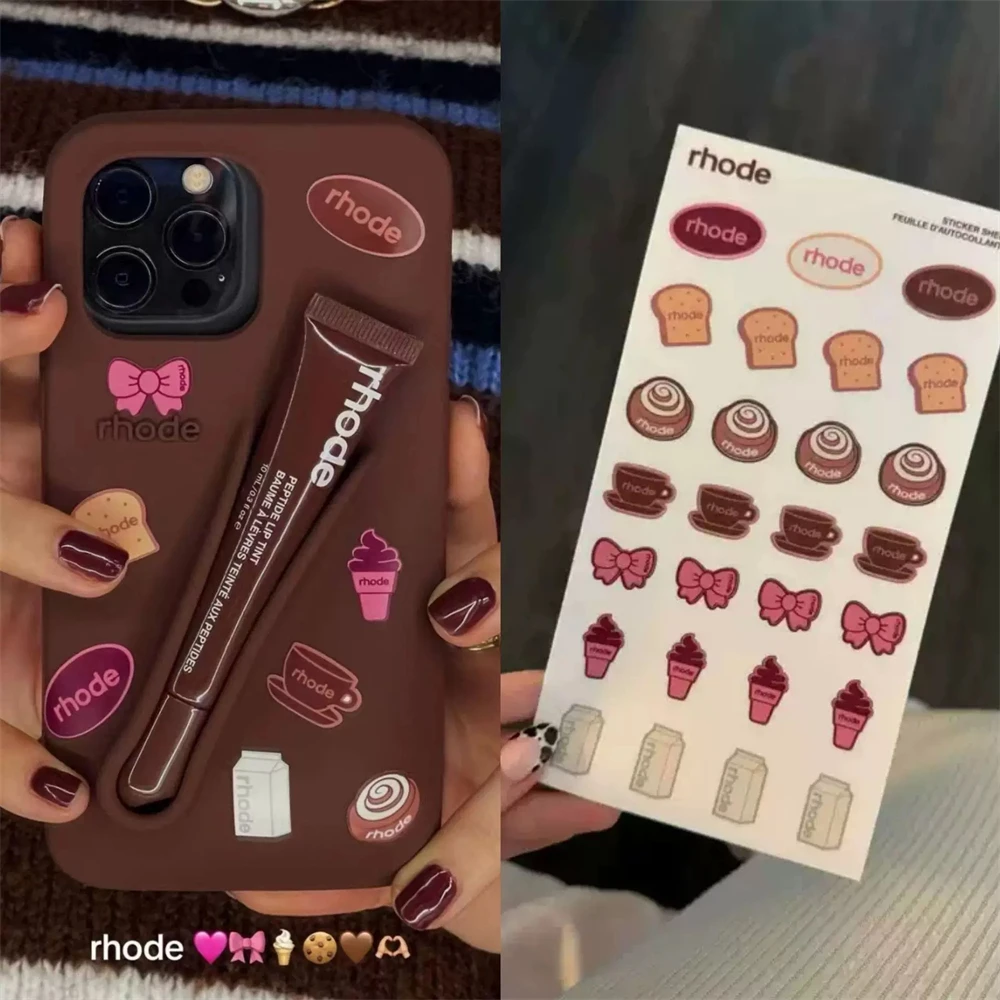 Color: PURPLE, Compatible-Phone Models: For iPhone 16 Pro Max - New Rhode Lipstick Soft Silicone Phone Case for iPhone 16 15 14 13 12 11 Pro Max Plus Portable Lip Gloss Holder Cover with Box