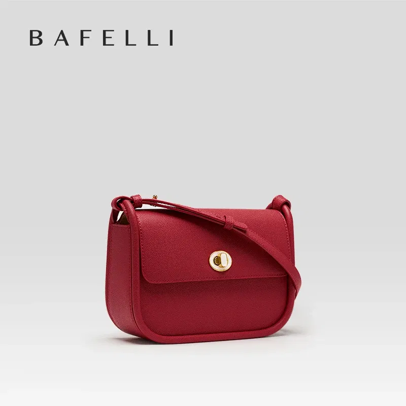 Color: DEEP BLUE - BAFELLI 2024 WOMEN'S NEW TREND LEATHER SADDLE BAGS FASHION STYLE ORIGINAL DESIGNER LUXURY BRAND CASUAL CROSSBODAY PURSE SHOULDER