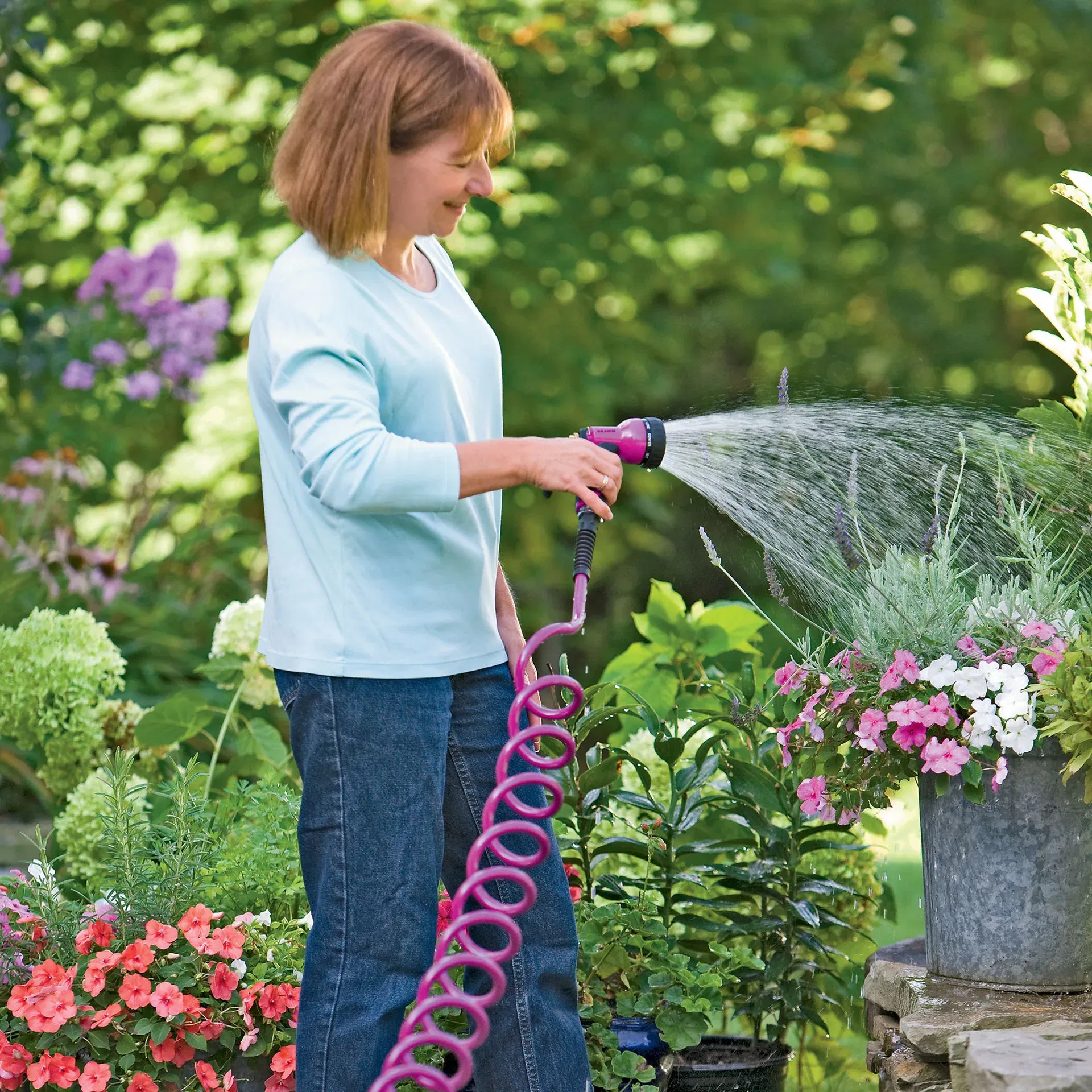Diameter: 3/4'', Lengh: 75ft - 15M/30M Garden Spring hose Telescopic Water Pipe Car Washing hose Gardening Retractable Coil Magic Flexible hose spray