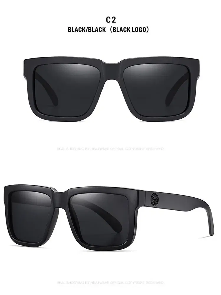 Lenses Color: WHITE - NEW High quality luxury Heat Wave brand Polarized sunglasses square Conjoined lens Women men sun glasses UV400HW02