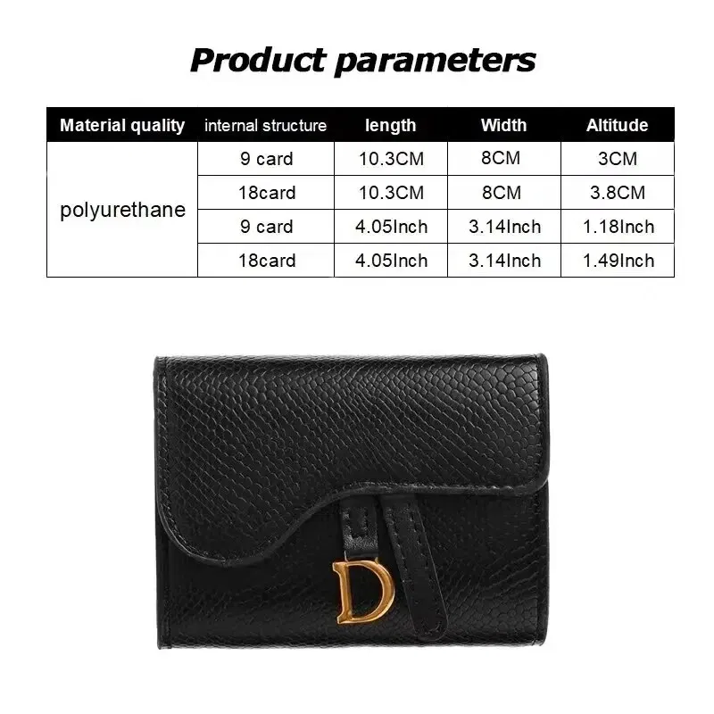 Color: black - Women Luxury Card Holder Short Walet MiniPU Letter Wallet Multi Card Card Holder SmalMulti Functiona Clutch Bag
