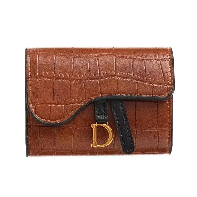 Color: black - Women Luxury Card Holder Short Walet MiniPU Letter Wallet Multi Card Card Holder SmalMulti Functiona Clutch Bag
