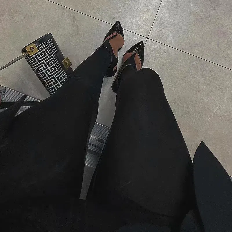 Color: black, Size: L - Y2K Long Korean Fashion Women Pants Spring Black High Waisted Skinny Sexy Glitter Casual Club Leggings Pants