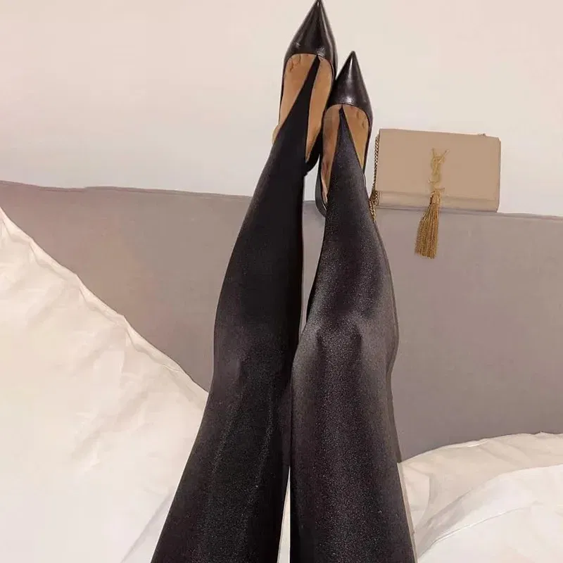 Color: black, Size: L - Y2K Long Korean Fashion Women Pants Spring Black High Waisted Skinny Sexy Glitter Casual Club Leggings Pants