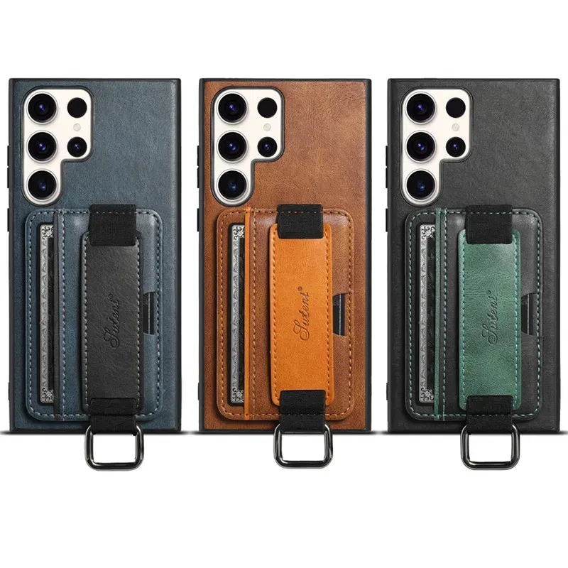 Color: Blue, Material: Polyester - Leather Wallet Phone Case For Samsung Galaxy S24 S23 S22 FE Ultra Plus A53 A54 A13 A14 A24 A34 Note20Ultra Card Holder Cover