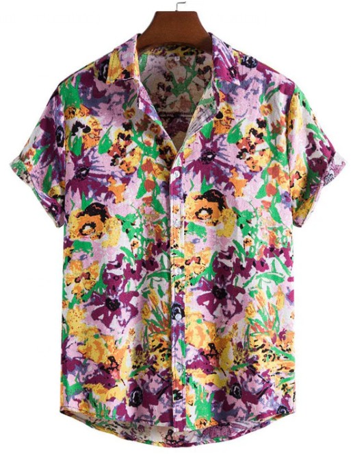 Men's Summer Shirt With Colorful Prints