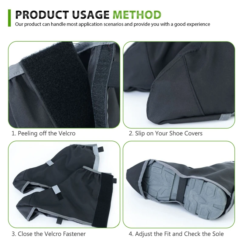 Color: Silver - Rainy Snowy Day Reusable Shoe Cover Hiking Fishing Motorcycle Cycling Rainproof Oxford Waterproof Boot Shoes Overshoes Protector