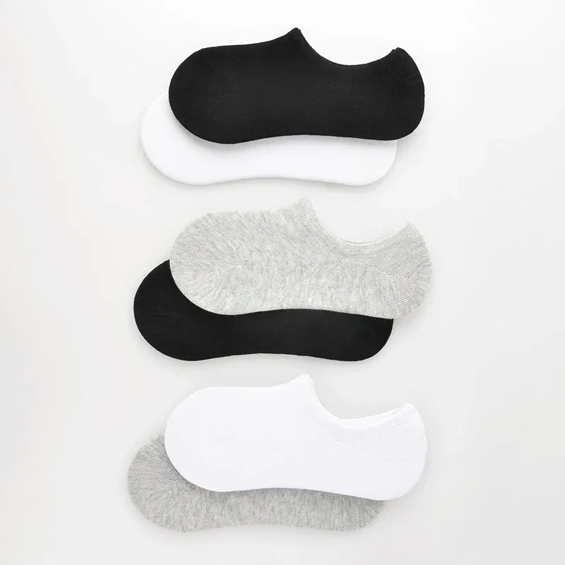 Color: Beige, Size: 10-12T - 5 pairs of boys girls children  soft invisible socks low  casual cotton leisure sailing anti-skid stealth non-display