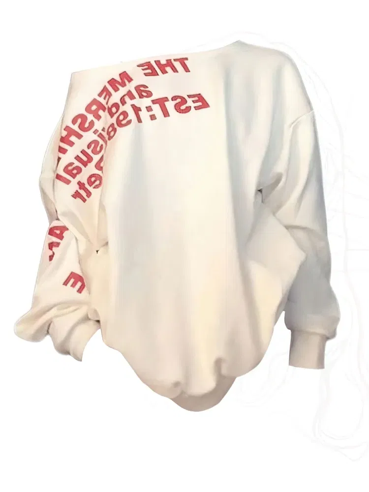 Color: GRAY, Size: S - Y2k Sexy Oversize T shirt Women Streetwear Print Long sleeve Basic Top Lady Fall Winter Korean Fashion Oversized Tees Shirt