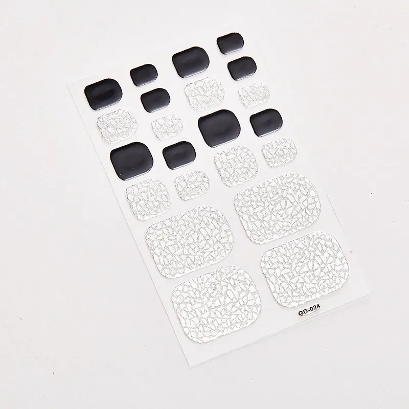 Color: Dark Khaki - 22 Tips/Sheet Designed Manicure Decoration Designer Nail Decals Nail Sticker Set lot Nail Accesoires Women Nail Art Sticker