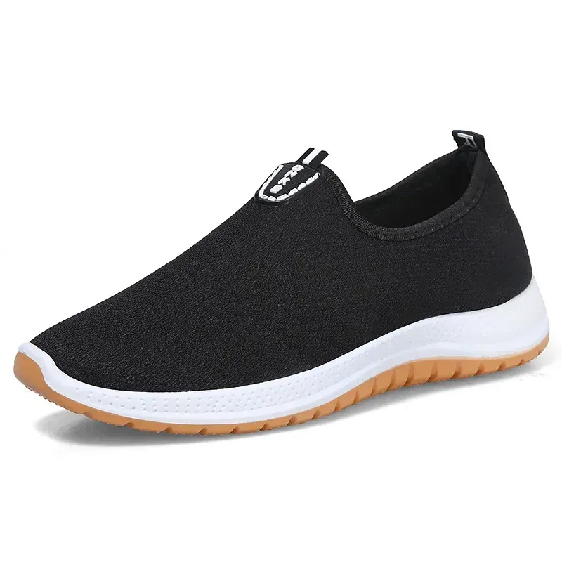 Color: black, Shoe Size: 44 - 2022 Leisure Sports Cloth Shoes Men's Mesh Breathable Soft Sole Running Shoes