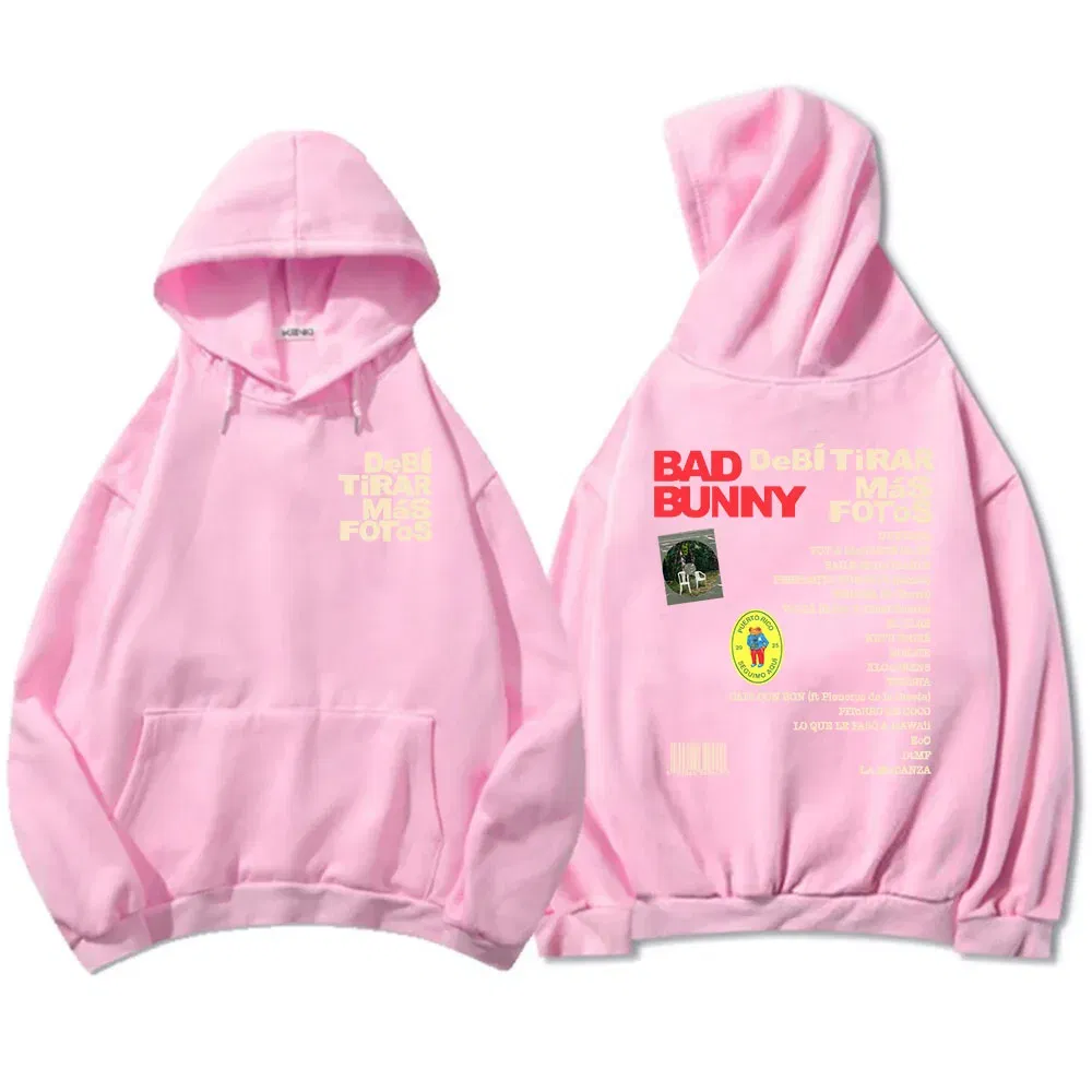 Color: Yellow, Size: L - Unisex Streetwear Bad Bunny DTMF Hoodies 2025 New Album Deb? Tirar Más Fotos Printing Sweatshirts Winter Comfortable Male Hoodie