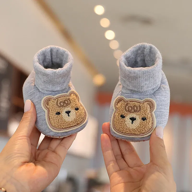 Color: Blue, Baby Age: 13-18 Months - Winter New Cute Cartoon Baby Booties Boy Girl Boots Cotton Soft-Sole Non-Slip Warm Toddler First Walkers Infant Crib Shoes