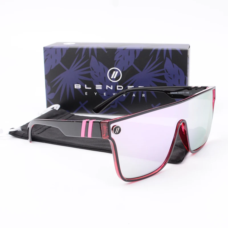 Lenses Color: Yellow - Mixed blue mirror UV protection lens Men's sunglasses Retro fashion Square Blender Men's sunglasses 68009: With box