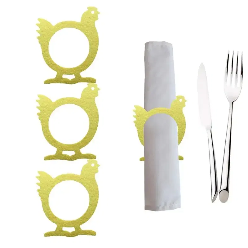 Ships From: CHINA, Color: WHITE - Serviette Ring 4pcs Nonwoven Animal Shape Napkin Ring Holder Spring Party Ornaments For Gatherings Buffets Banquet Picnics