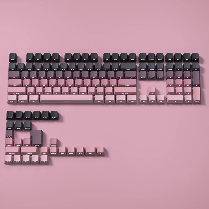 Color: Beige - Gradient Keycaps Side Printed Shine Through PBT Double Shot OEM Profile for MX Switches Gaming Keyboard 130+key caps