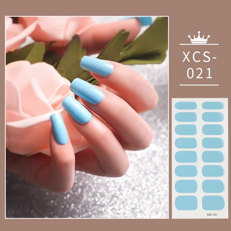 Color: dusty wine - 1pc Nail Art Sticker Laser Shiny Sequins Polish Wraps Double Ended Adhesive Strips Fashion Stickers Manicure Decor