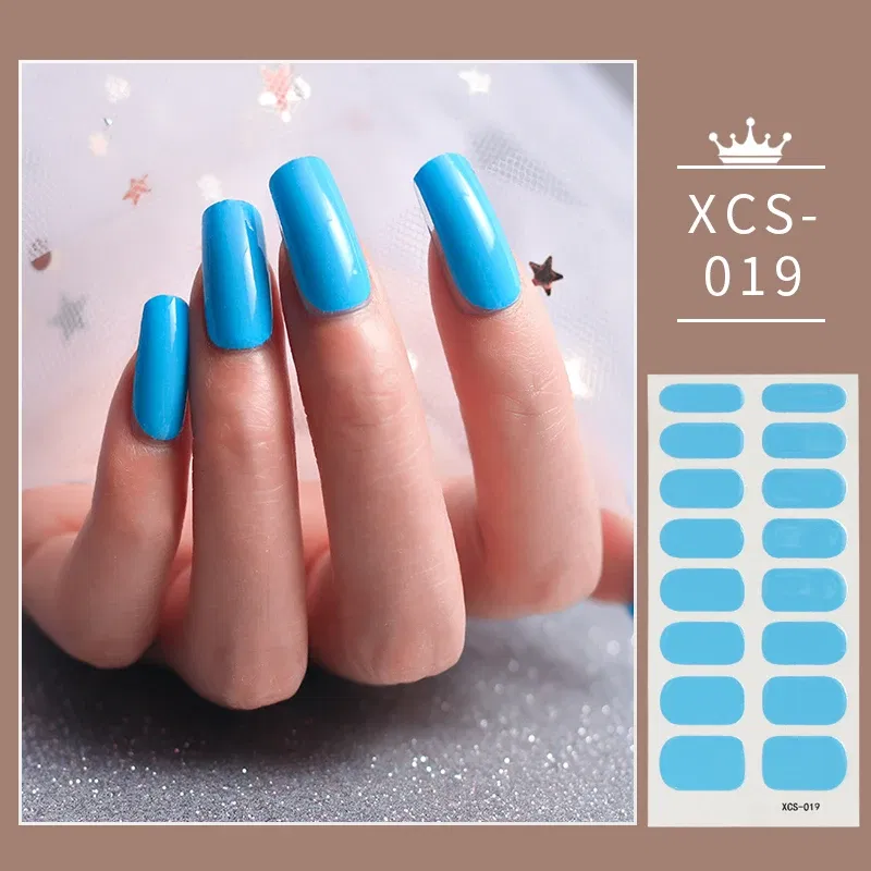Color: dusty wine - 1pc Nail Art Sticker Laser Shiny Sequins Polish Wraps Double Ended Adhesive Strips Fashion Stickers Manicure Decor