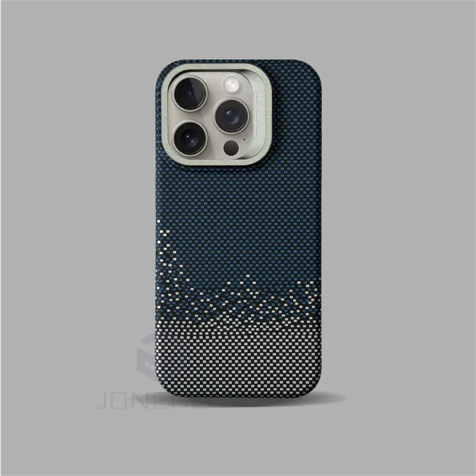 Color: PURPLE, Material: PE - Luxury Magnetic Stand Metal Lens Relief Carbon Fibre Pattern For Magsafe Case For iPhone 15 14 13 Pro Max Shockproof Back Cover