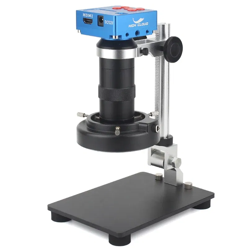 Color: Gold - SONY 48MP 4K 1080P HDMI USB Digital Video Monocular Microscope Camera 130 Zoom C-Mount Lens For Phone PCB Soldering Repair Tools