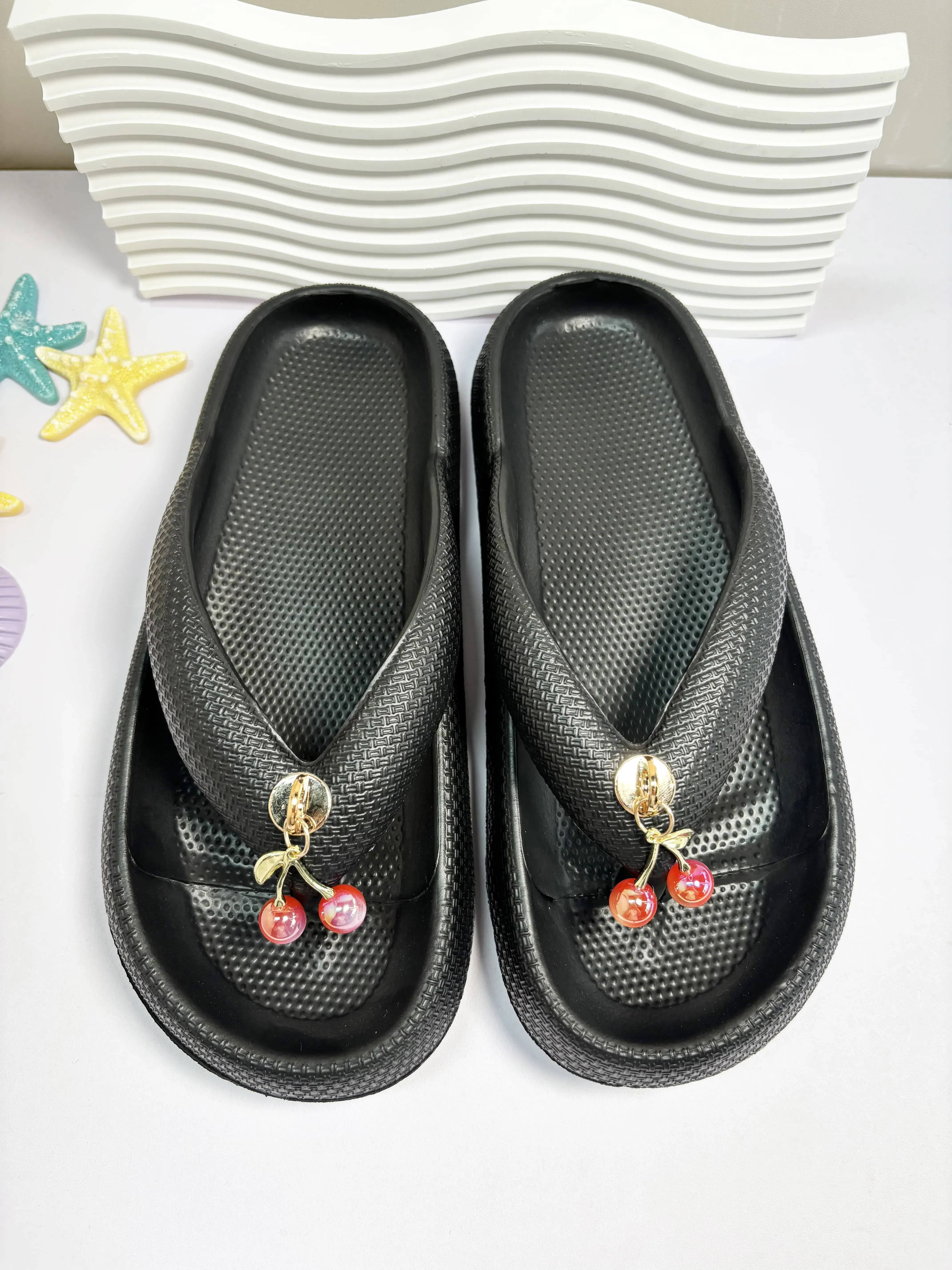 Color: ROYAL BLUE, Shoe Size: 42-43 - Summer Multi Color Women's Flip Flops Fashionable Metallic Teddy Bear Bow Slide Sandal Beach Vacation Home Versatile Footwear
