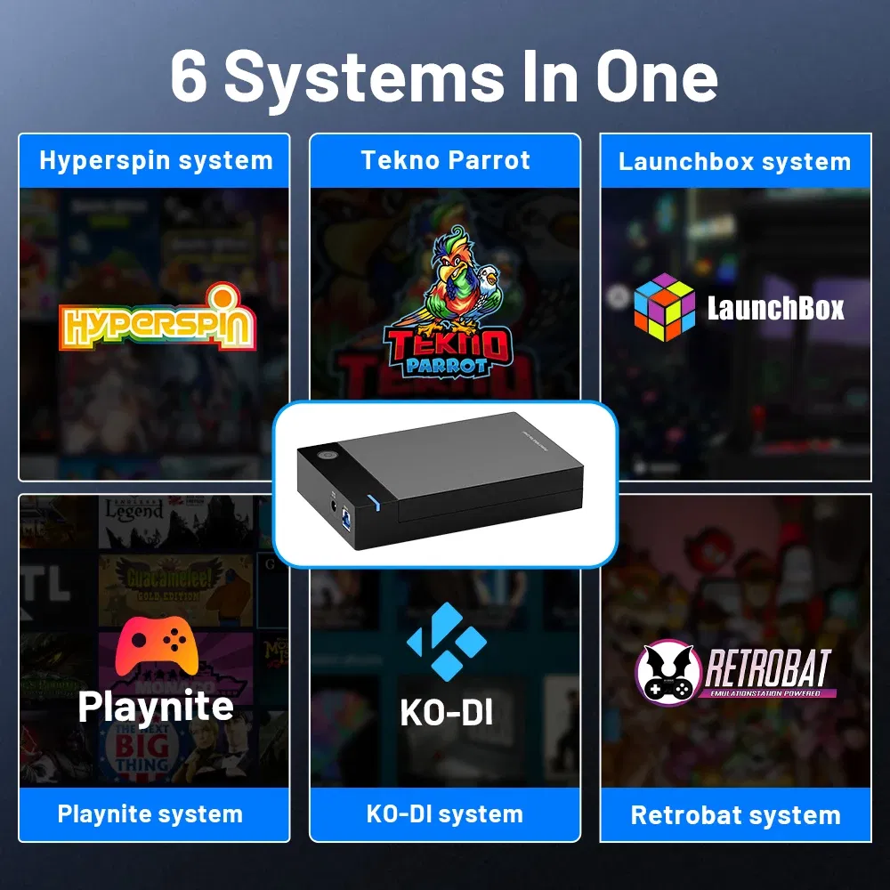 Color: Yellow, Ships From: CHINA - New! 12TB Gaming HDD with Hyperspin Launchbox Retrobat Playnite with 86000+ Retro Video Games Super Console for