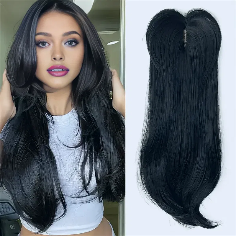 Color: #4, Stretched Length: 22inches - 22 inch top wig block hairpiece wig piece with clip ladies wig heat resistant fiber suitable for beginners daily wear