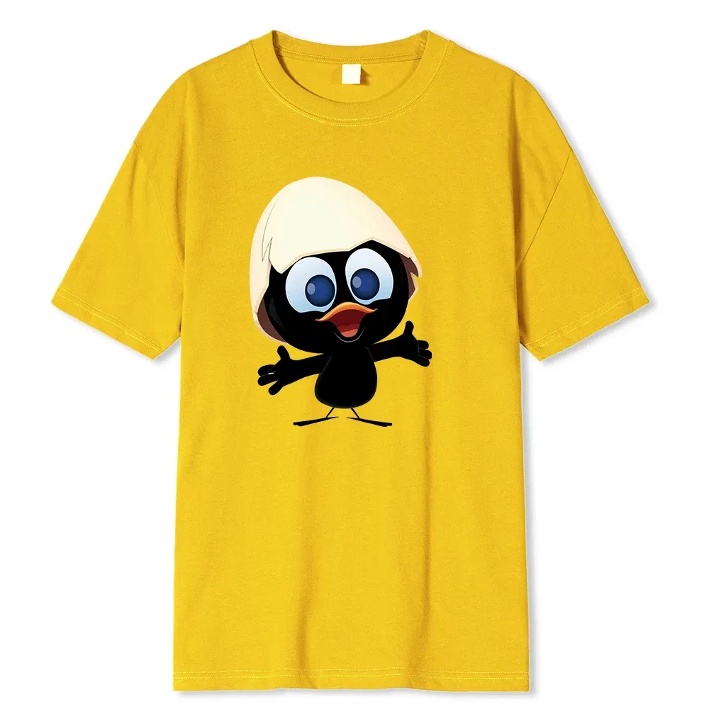 Color: PURPLE, Size: L - Sunlight T Shirt Big Size Men Calimero Cartoon pattern Men T Shirt Painted Funny Tshirt Men T Shirt