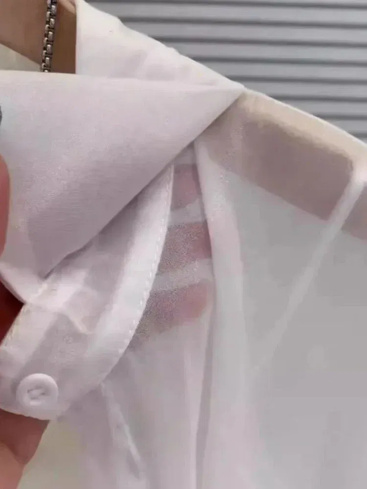 Size: 1XL, Color: Silver# - Plus Size Women?™s Shirts 2025 Summer Breathable and Sun-Proof Ice Silk with Button Thin Loose Sheer Chiffon Blouses Long Sleeve