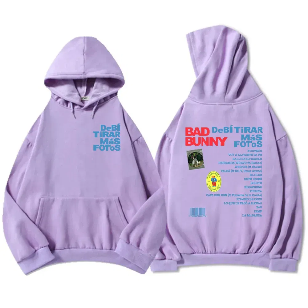 Color: black, Size: XXXL - Unisex Streetwear Bad Bunny DTMF Hoodies 2025 New Album Deb? Tirar Más Fotos Printing Sweatshirts Winter Comfortable Male Hoodie