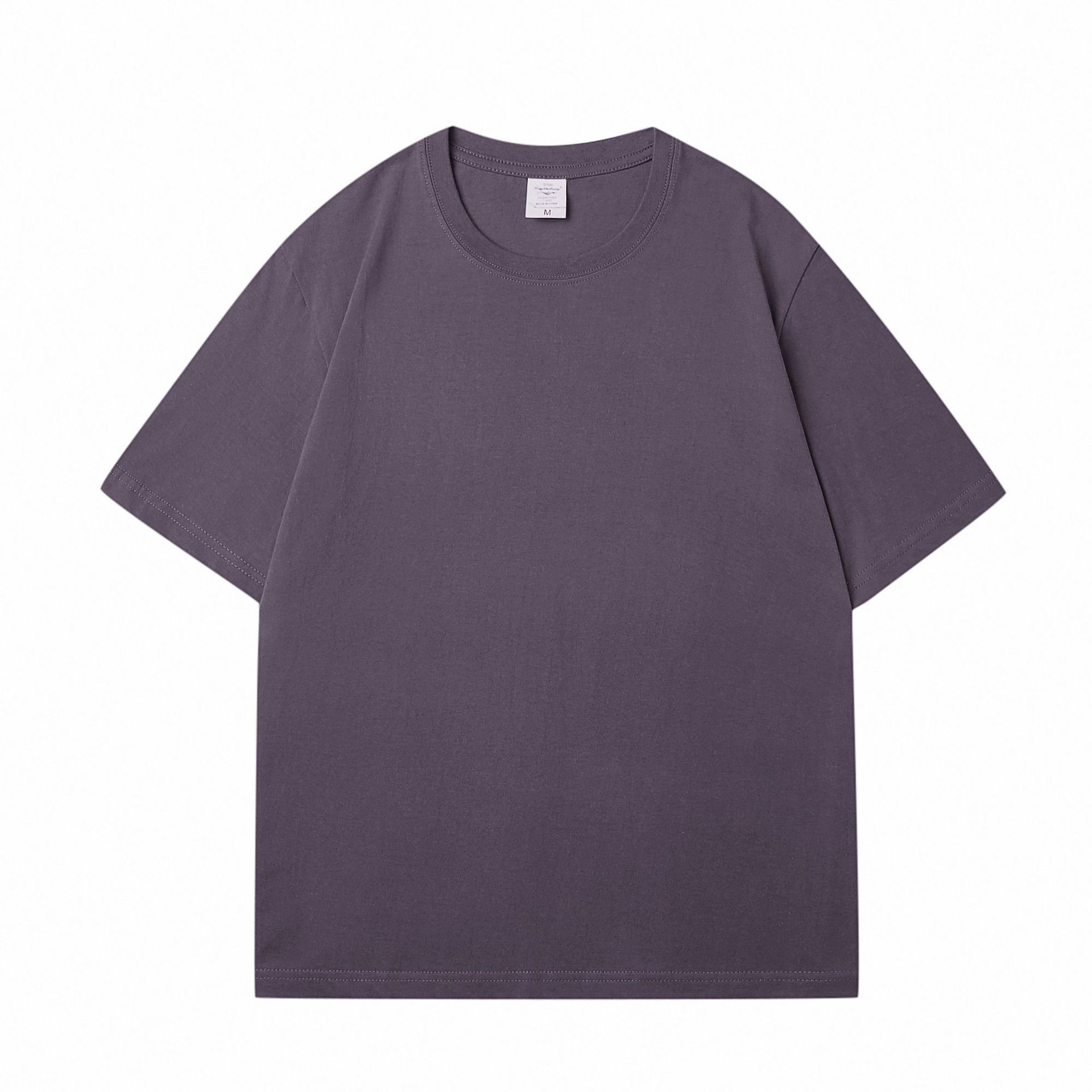 Loose Shoulder Pure Color Cotton T-shirt