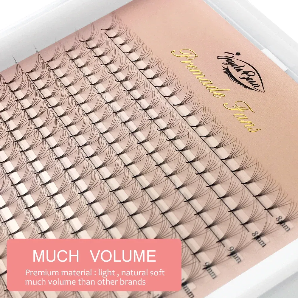Color: Light Blue, Curl: C, Thickness: 0.07mm, Length: MIX, Ships From: CHINA - Goddess Premade Volume Fans 5D 6D 10D 12D 14D 16D 20D Individual Lashes Extension Pointy Stem Russian Volume Fans 120/320 fans
