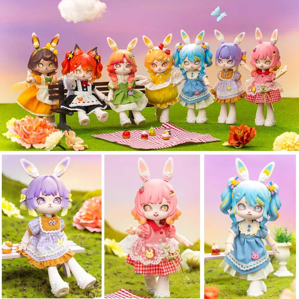 Color: Yellow - Bonnie Blind Box Toys Cute 1/12 Bjd Obtisu11 Jointed Doll Mystery Surprise Box Action Figure Kawaii Dolls Girls Christmas Gift