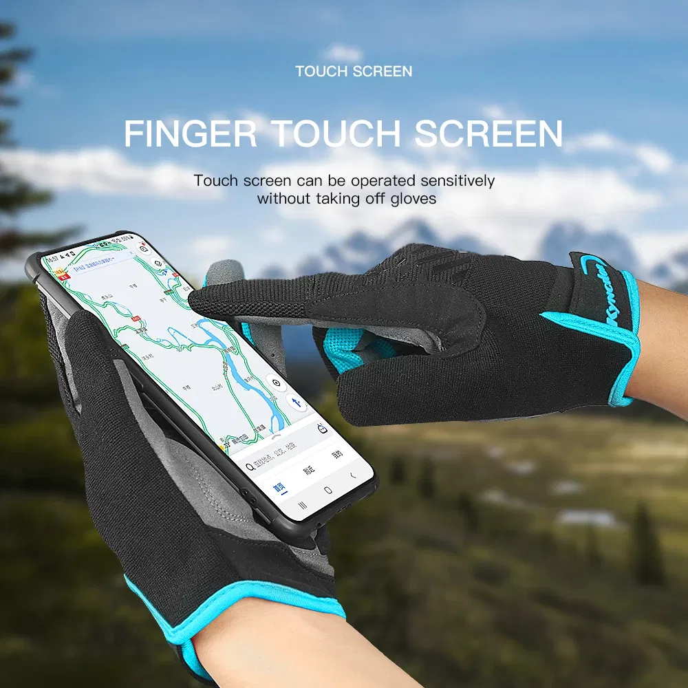 Color: WHITE, Size: S, Ships From: CHINA - Touch Screen Full Fingers Gel Breathable Sports Cycling Gloves MTB Road Bike Riding Racing Women Men Bicycle Gloves