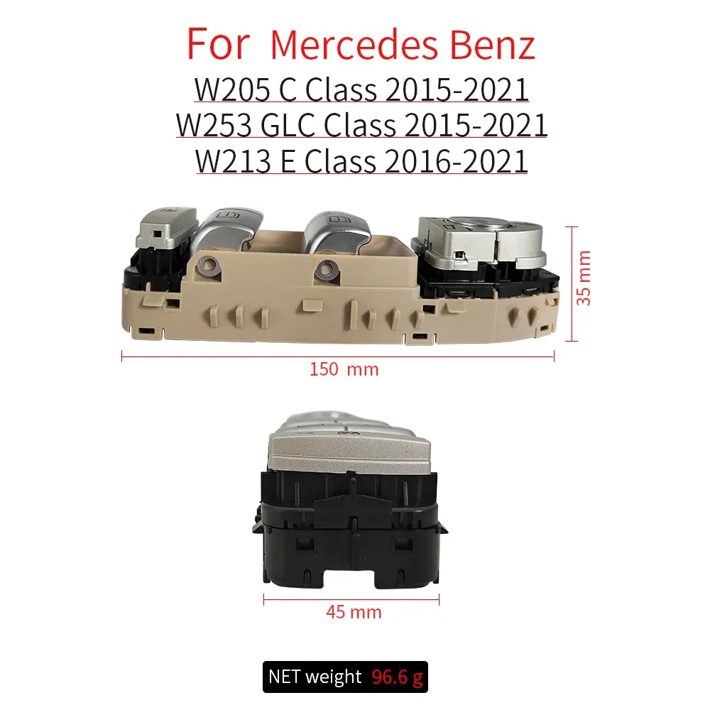 Color: Red, Ships From: CHINA - For Benz W205 W253 W213 Car Electric Power Master Window Switch For Mercedes C E GLC Class 2015-2021 C200 E260 E300 2059056811