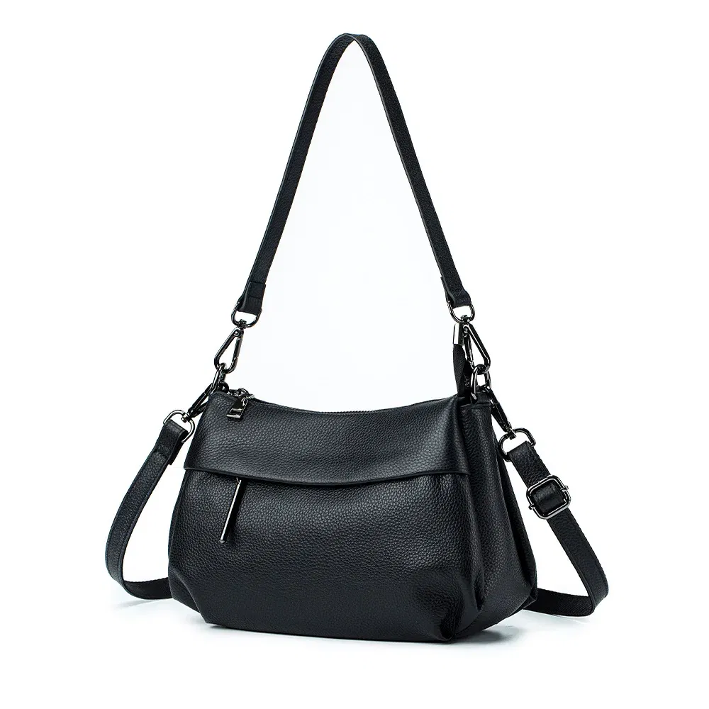 Color: Lake Blue - High Quality Real Leather Handbag Ladies' Genuine Leather Shoulder Bags Women's Casual Messenger Bags Versatile Crossbody Bag
