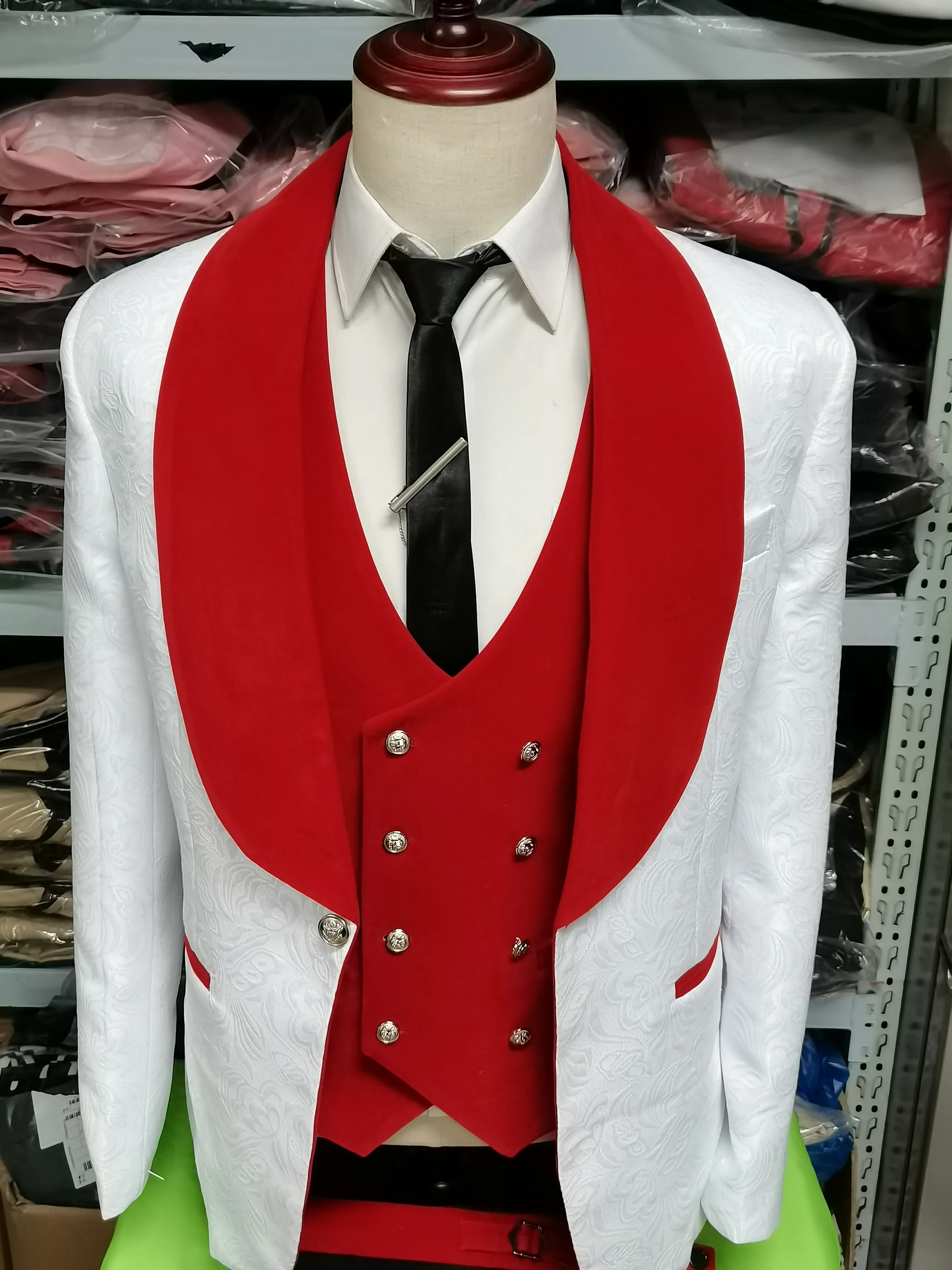 Color: Silver, Size: 4XL - Floral Jacket Men Suit Slim Fit Wedding Tuxedo Navy Blue Velvet Lapel Groom Party Suits Costume Homme Best Man Blazer
