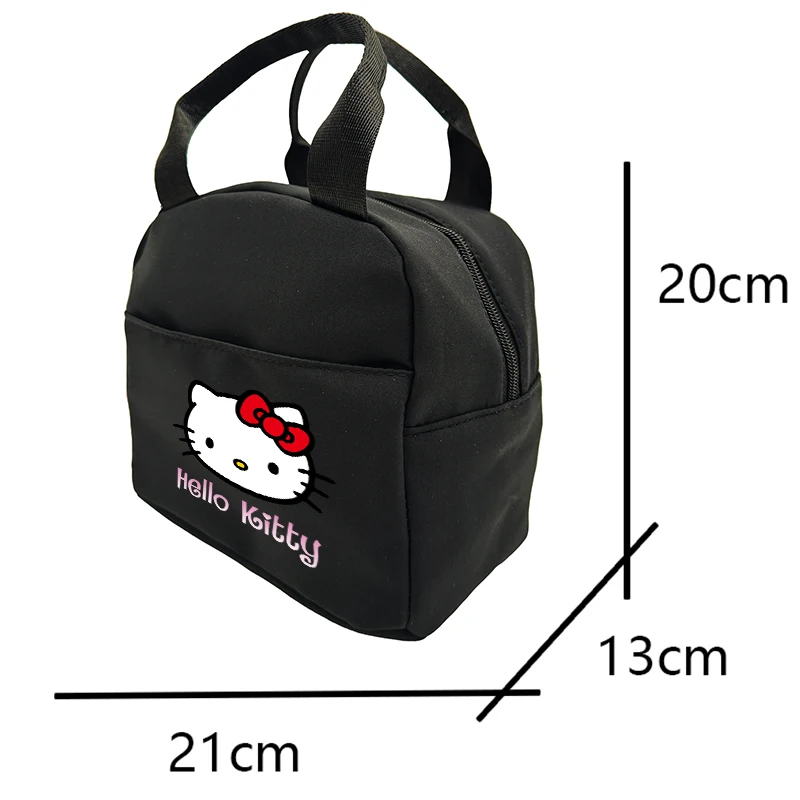 Color: black - Hello Kitty Children's Lunch Bag Primary School Lunch Box Bag Children's Best Gift Cartoon Mochila Best Gift for Children