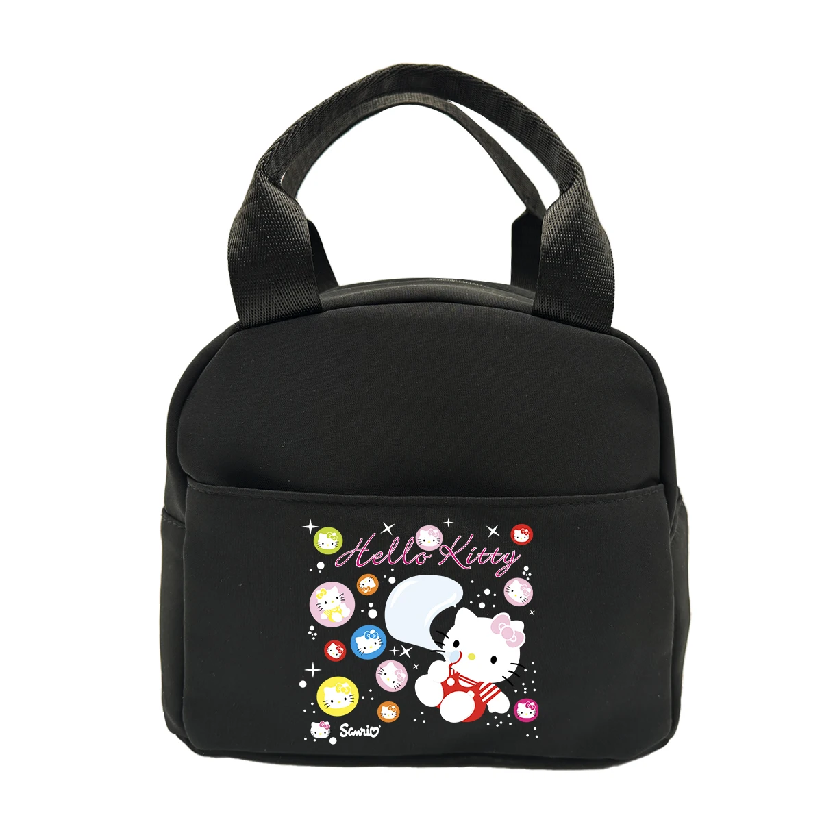 Color: black - Hello Kitty Children's Lunch Bag Primary School Lunch Box Bag Children's Best Gift Cartoon Mochila Best Gift for Children