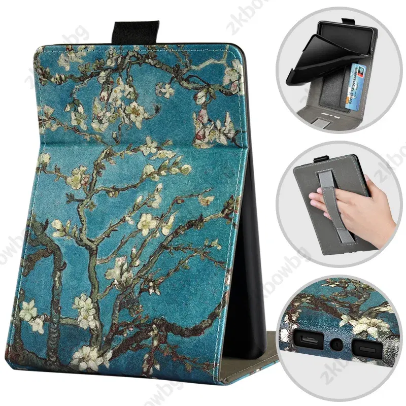 Color: WHITE, Size: Fourteen - Cute Smart Case for 6.8' 6'' Kindle Paperwhite Signature 11th Generation Edition 12th 2024 7'' 7th 10th 6th M2L4EK RS23CV Cover